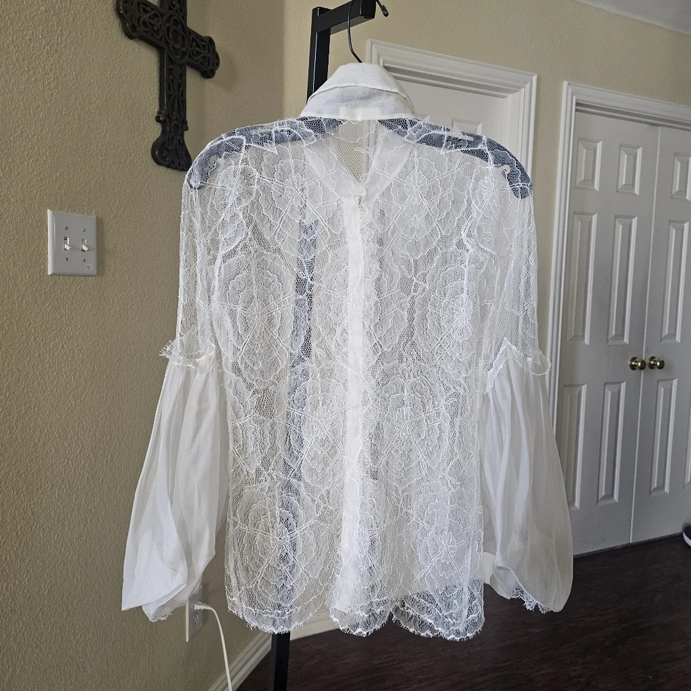 Valentino 3pc Cream and Black Top/Cami/Pant Set Size S - Picture 10 of 15